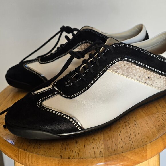 La Cabala Exquisite Elegant Timeless Modern Lace up Sneakers Sz 41 Made in Italy - Picture 1 of 12